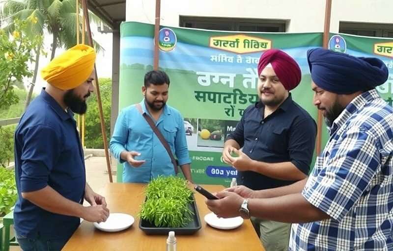 Mustard Mighty Match Indian Community Meetup Mustard Mighty Match community meetup in Amritsar showing players participating in a real-life mustard farming workshop and cooking competition